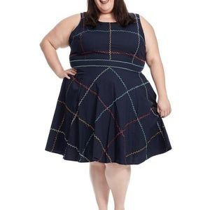 Eshkati sz 24 blue zig zag colorful dress